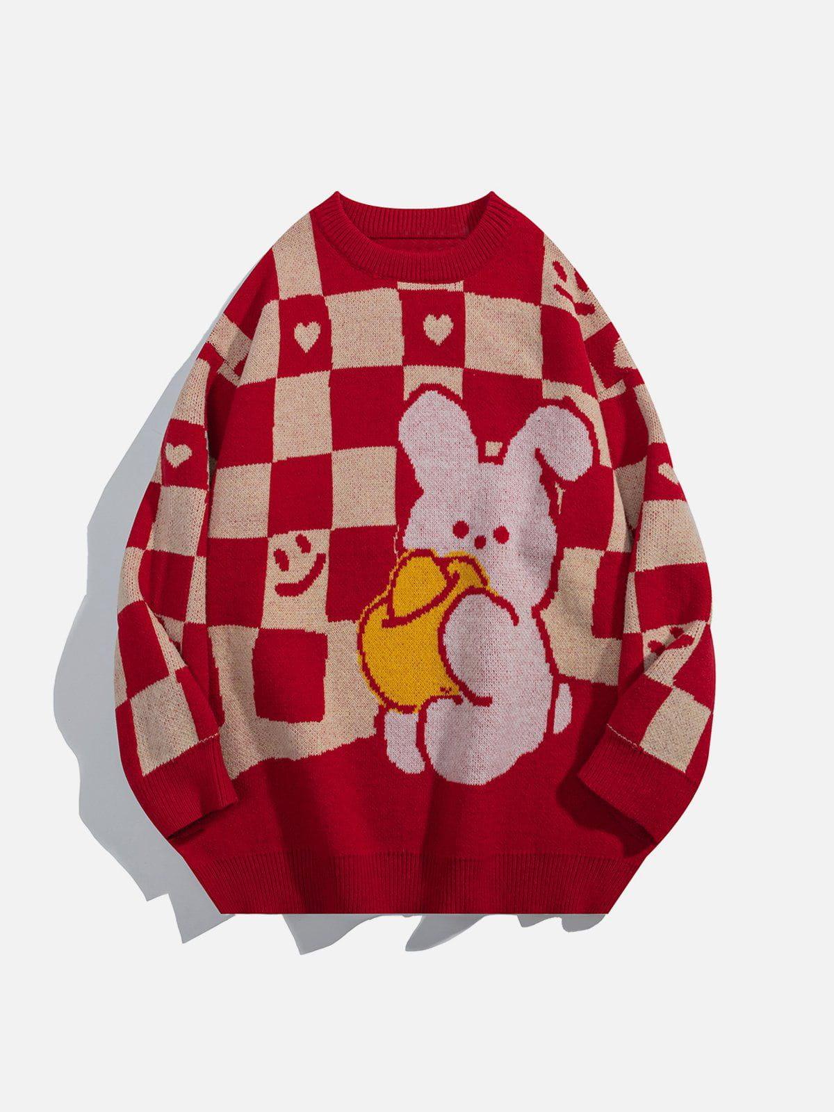 1984® - Cute Rabbit Plaid Sweater - 1984brand