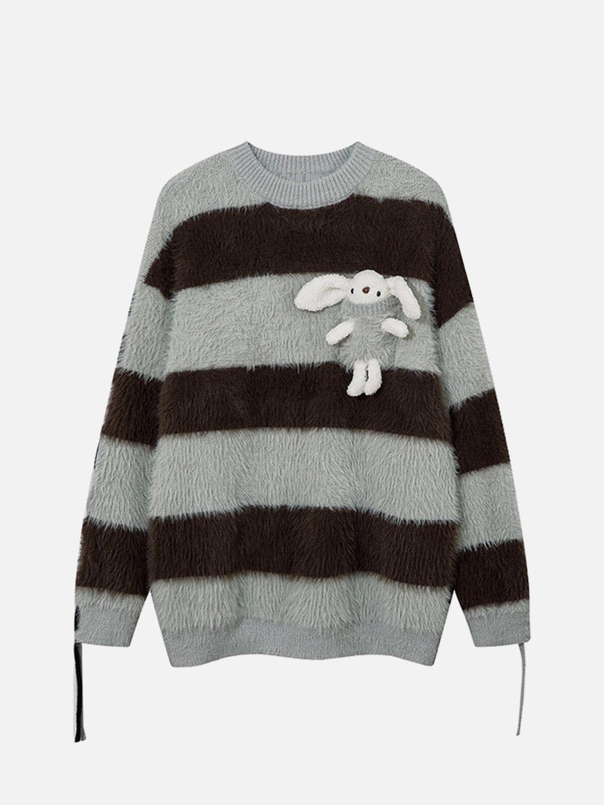 1984® - Cute Rabbit Stripe Mohair Sweater - 1984brand