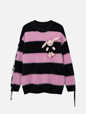 1984® - Cute Rabbit Stripe Mohair Sweater - 1984brand