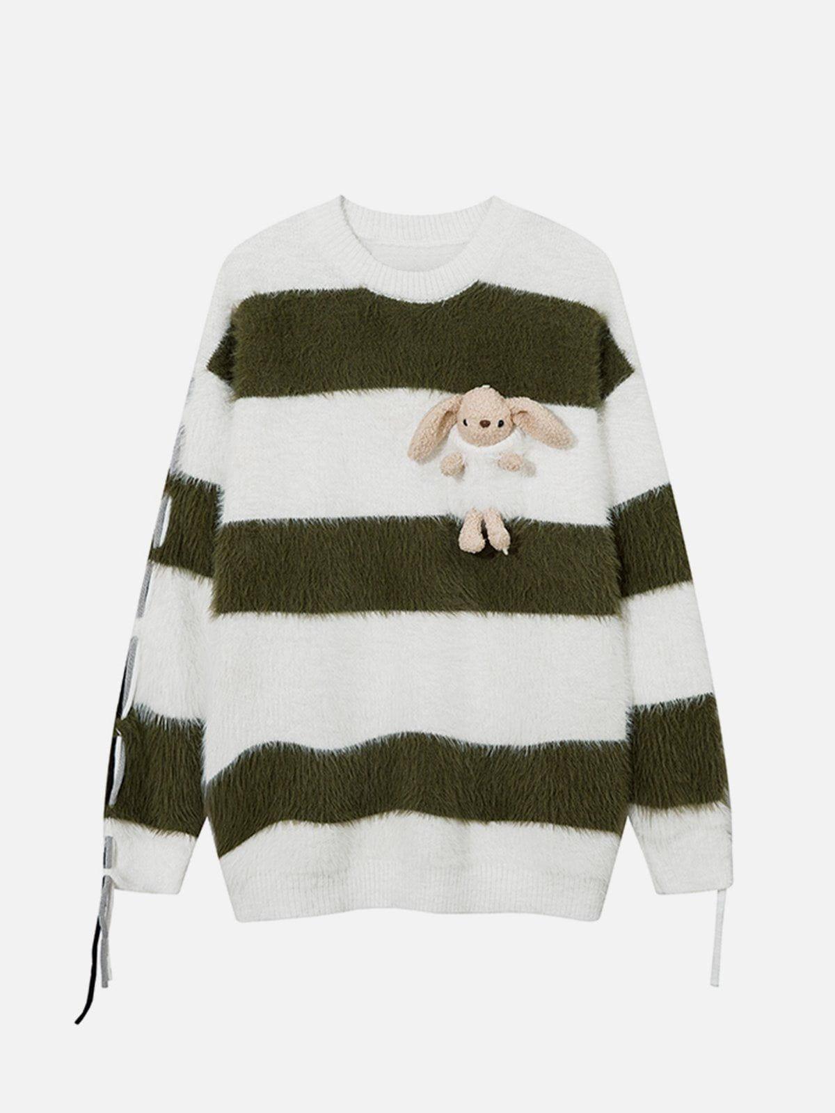 1984® - Cute Rabbit Stripe Mohair Sweater - 1984brand