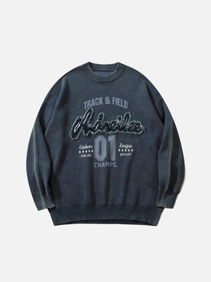 1984® - Denim Patch Embroidered Cotton Sweater - 1984brand