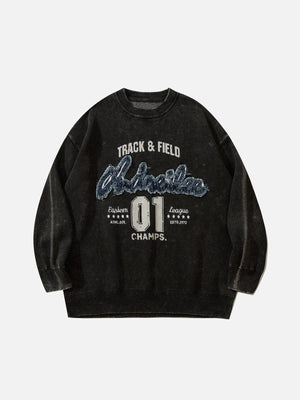 1984® - Denim Patch Embroidered Cotton Sweater - 1984brand