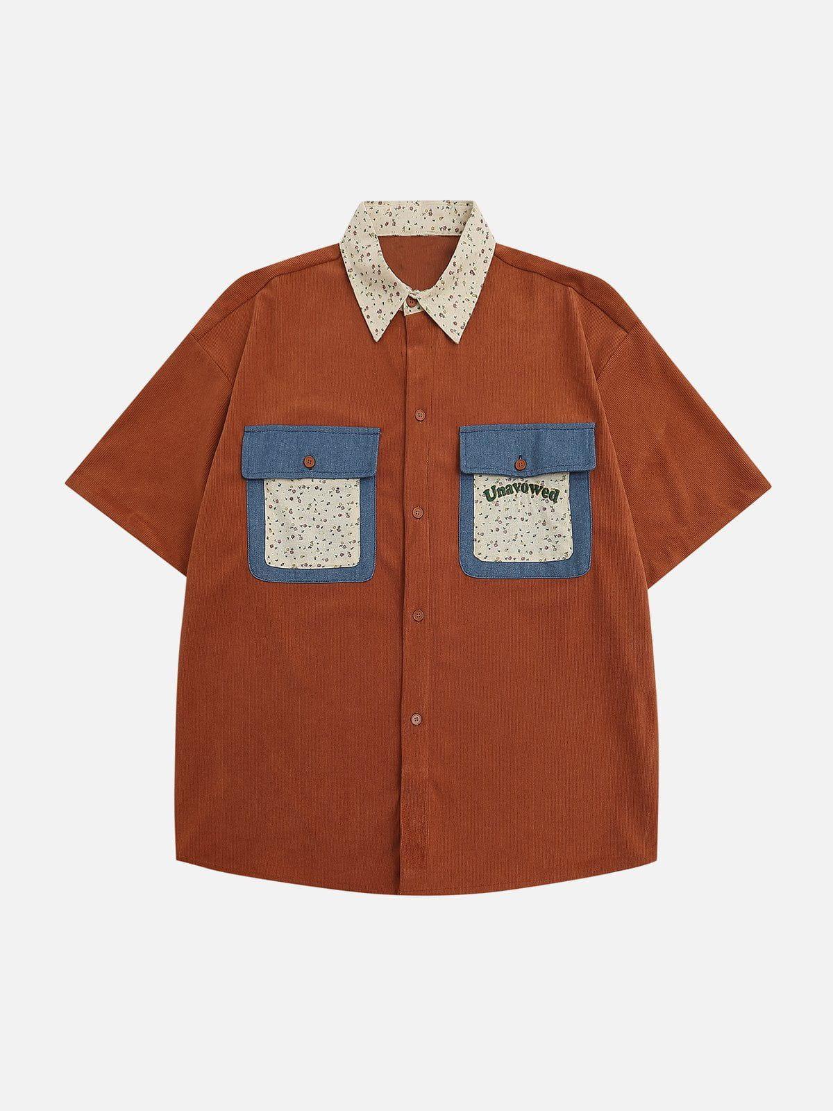 1984® - Denim Patchwork Short Sleeve Shirts - 1984brand