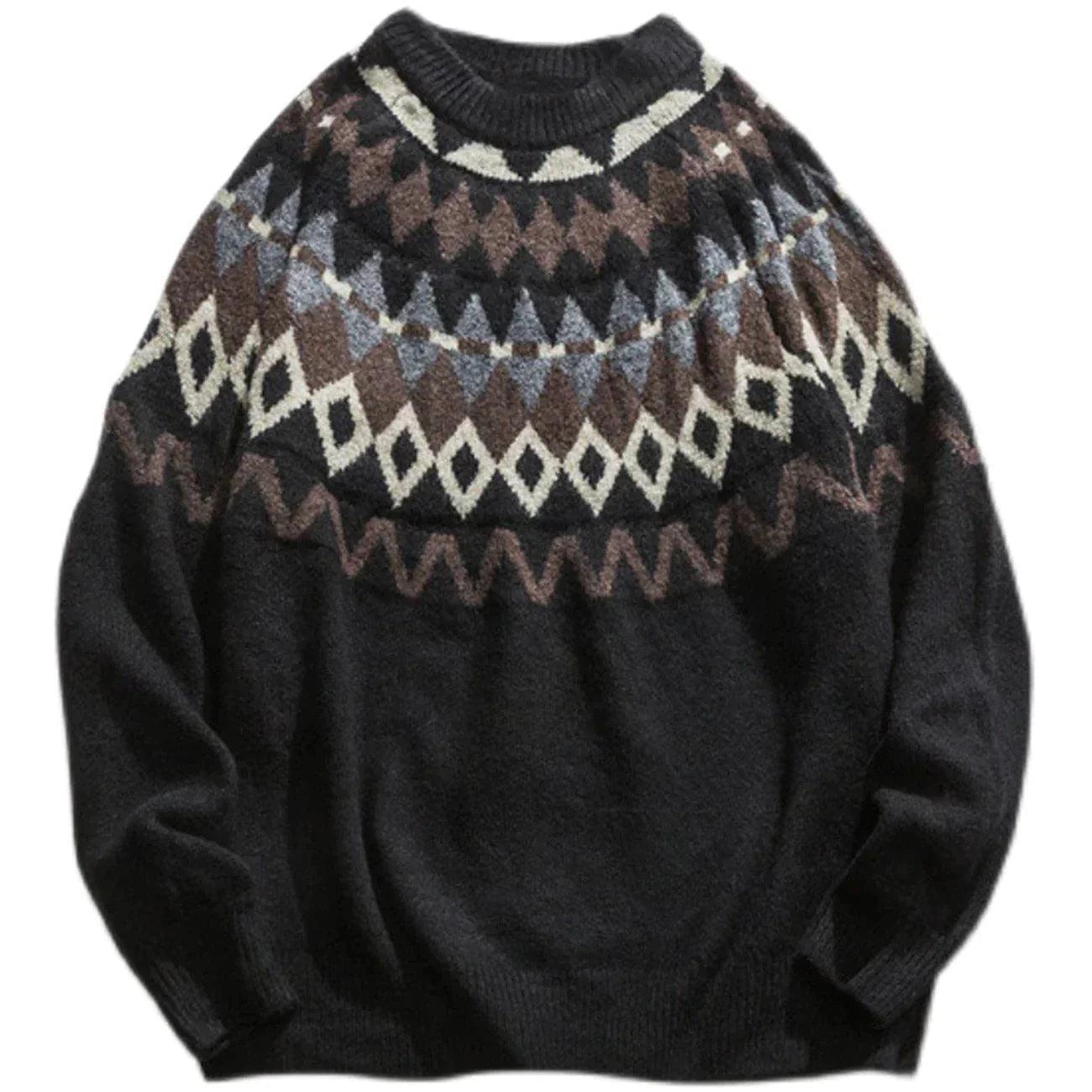 1984® - Diamond Pattern Stitching Knit Sweater - 1984brand