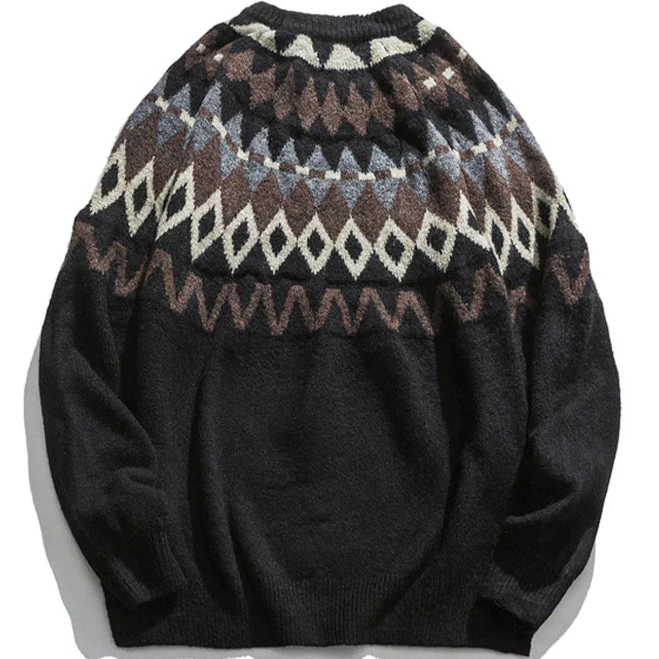 1984® - Diamond Pattern Stitching Knit Sweater - 1984brand