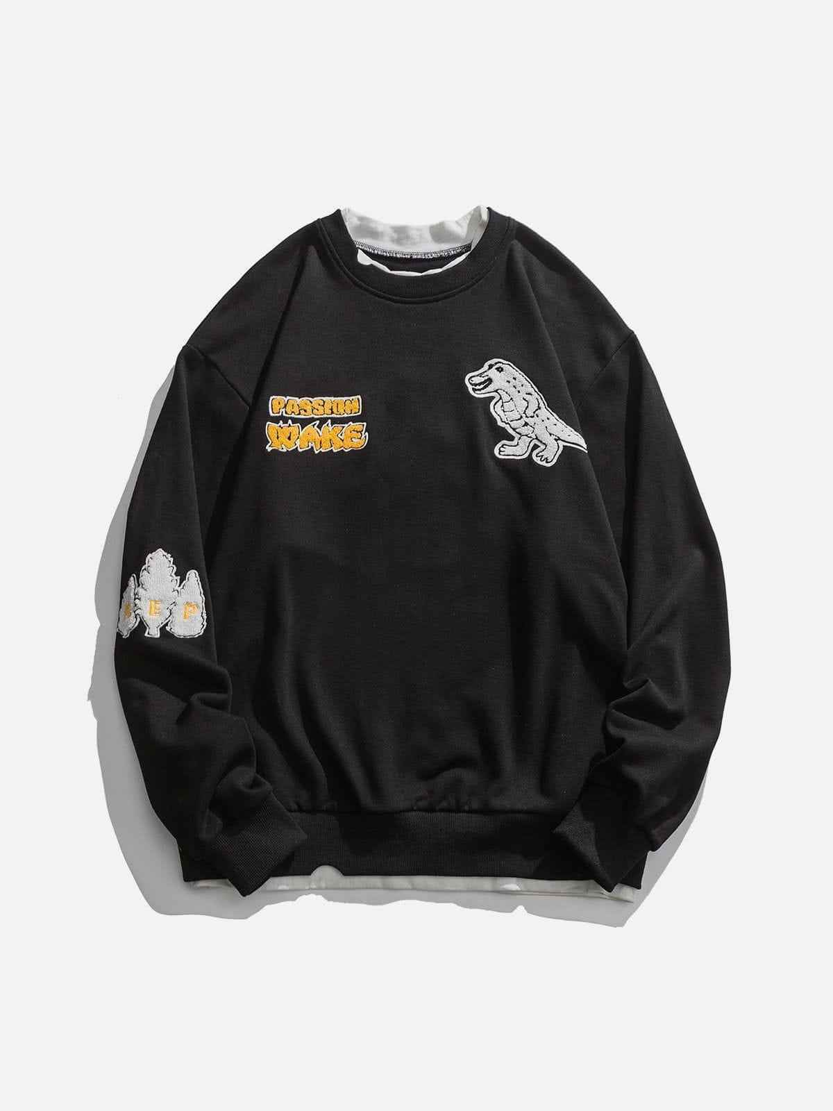 1984® - Dinosaurs Embroidery Print Sweatshirt - 1984brand