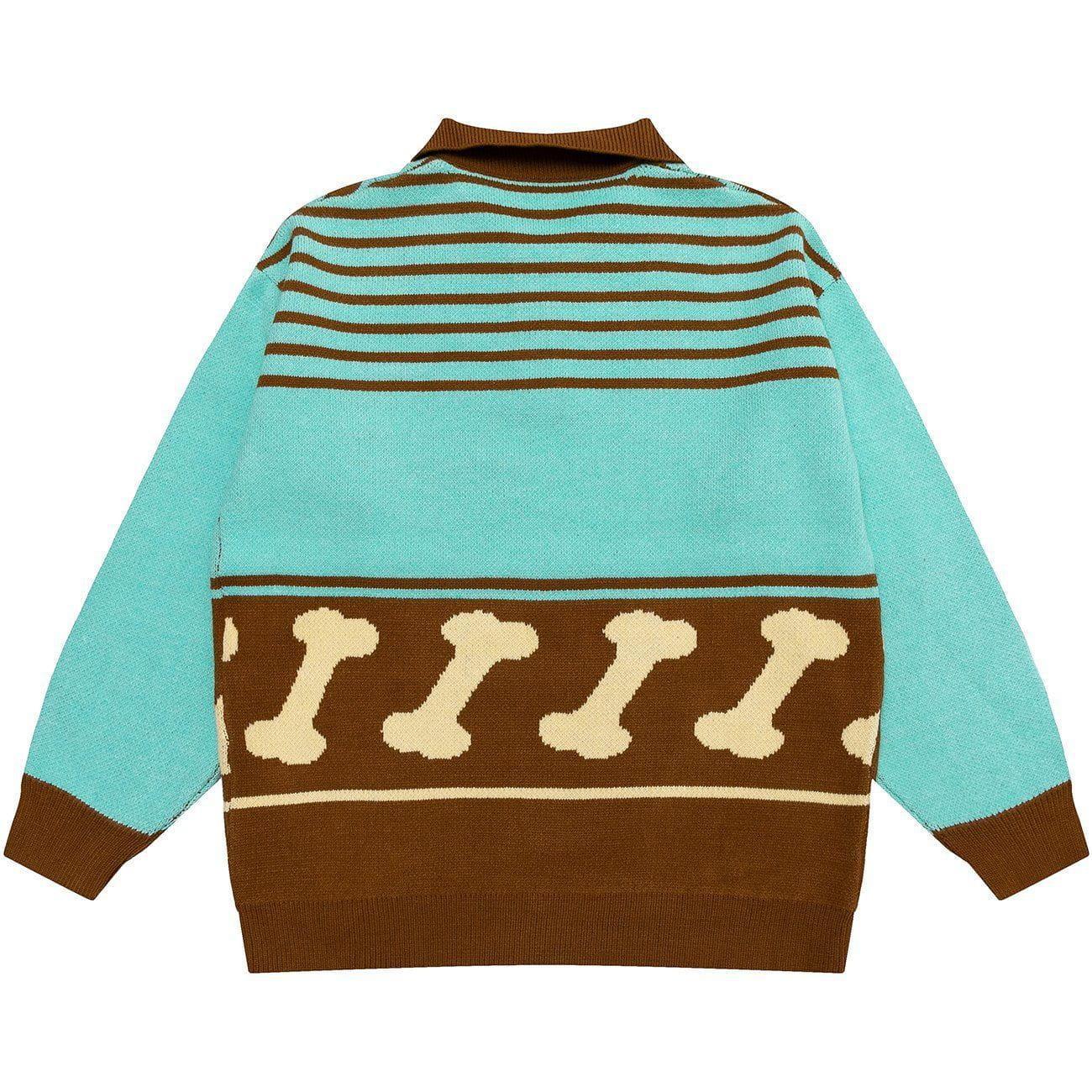 1984® - Dog Letters Pattern Knit Sweater - 1984brand