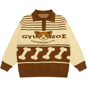 1984® - Dog Letters Pattern Knit Sweater - 1984brand