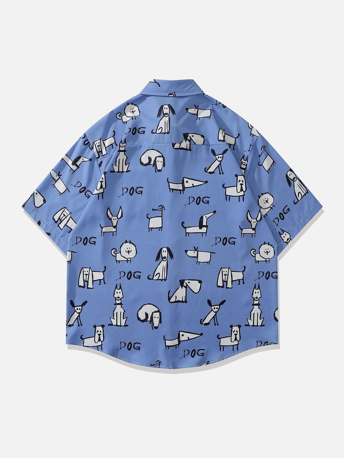 1984® - Doodle Puppy Print Short Sleeve Shirts - 1984brand