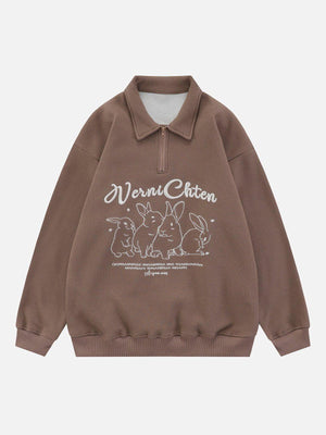 1984® - Embroidered Bunny Waffle Polo Sweatshirt - 1984brand