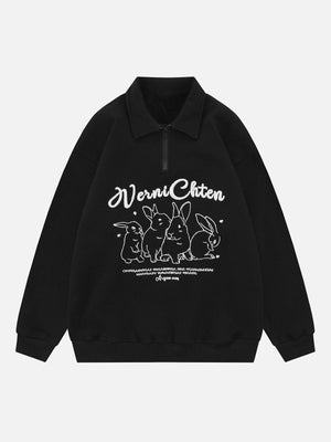 1984® - Embroidered Bunny Waffle Polo Sweatshirt - 1984brand