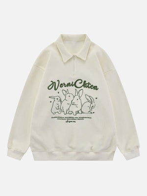 1984® - Embroidered Bunny Waffle Polo Sweatshirt - 1984brand