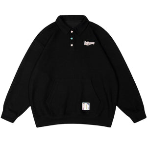 1984® - Embroidered Heart Button Lapel Sweatshirt - 1984brand