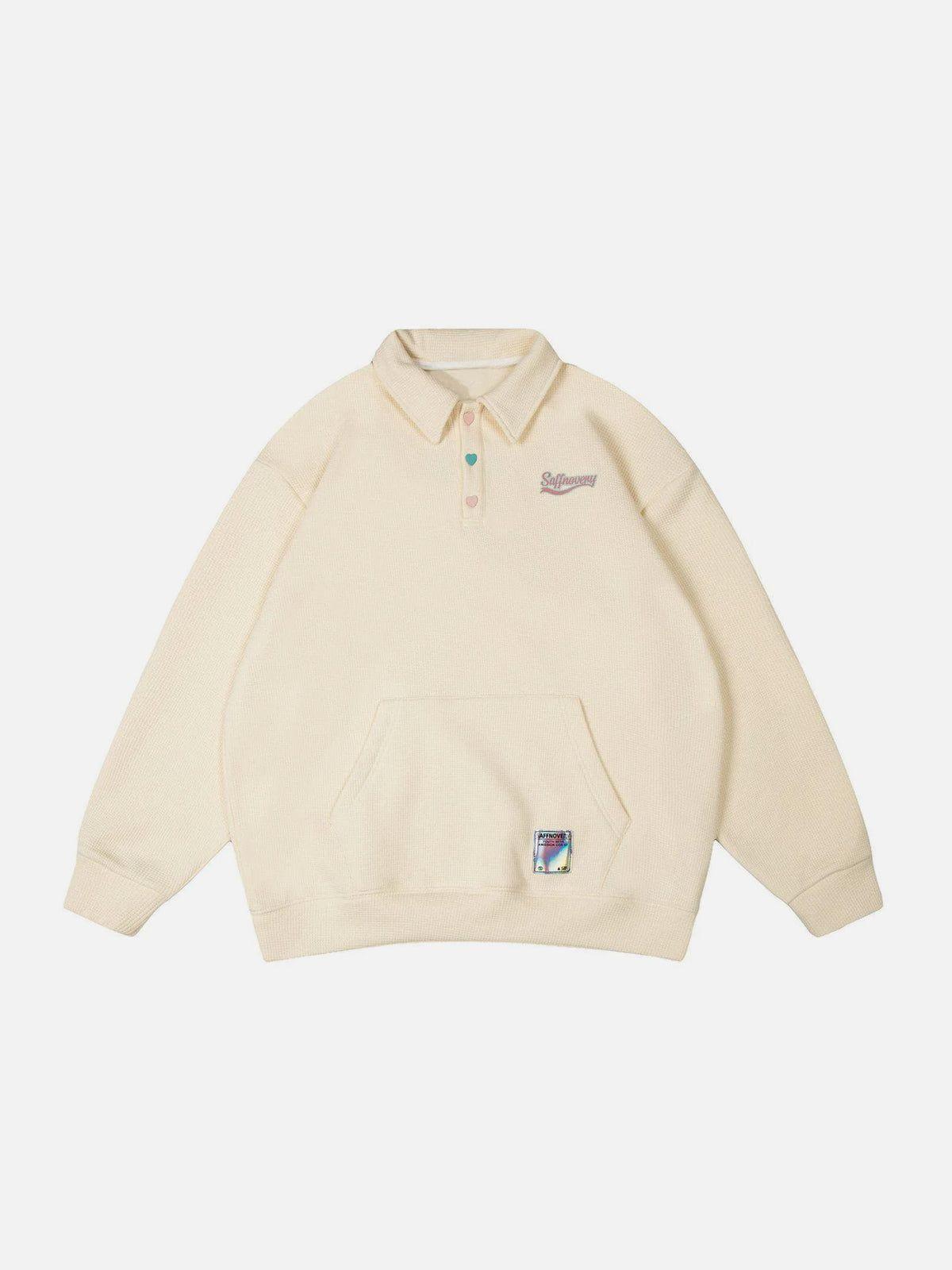 1984® - Embroidered Heart Button Lapel Sweatshirt - 1984brand