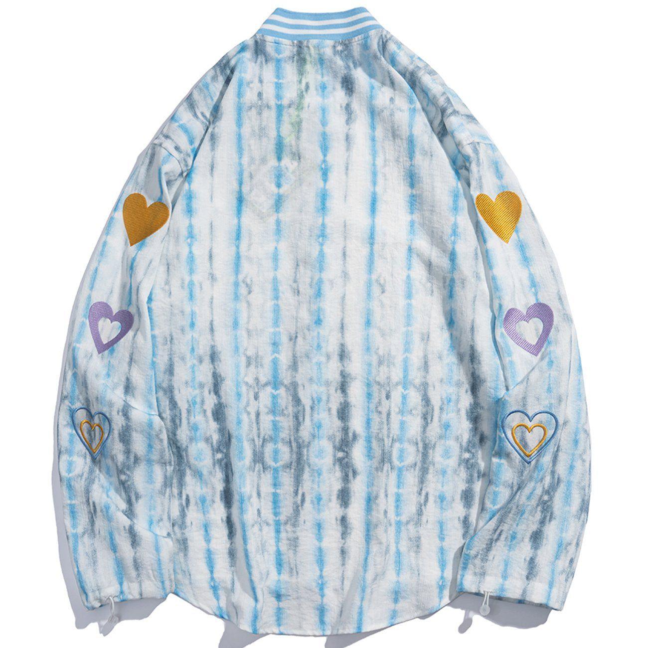 1984® - Embroidered Heart Distressed Long-sleeved Shirt - 1984brand