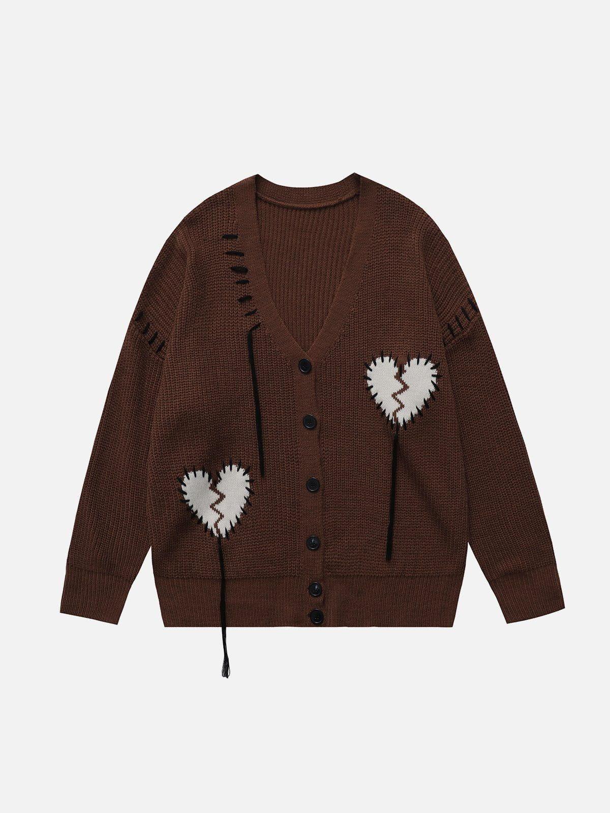 1984® - Embroidered Heart Fringe Cardigan 1984