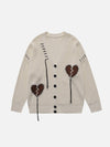 1984® - Embroidered Heart Fringe Cardigan 1984