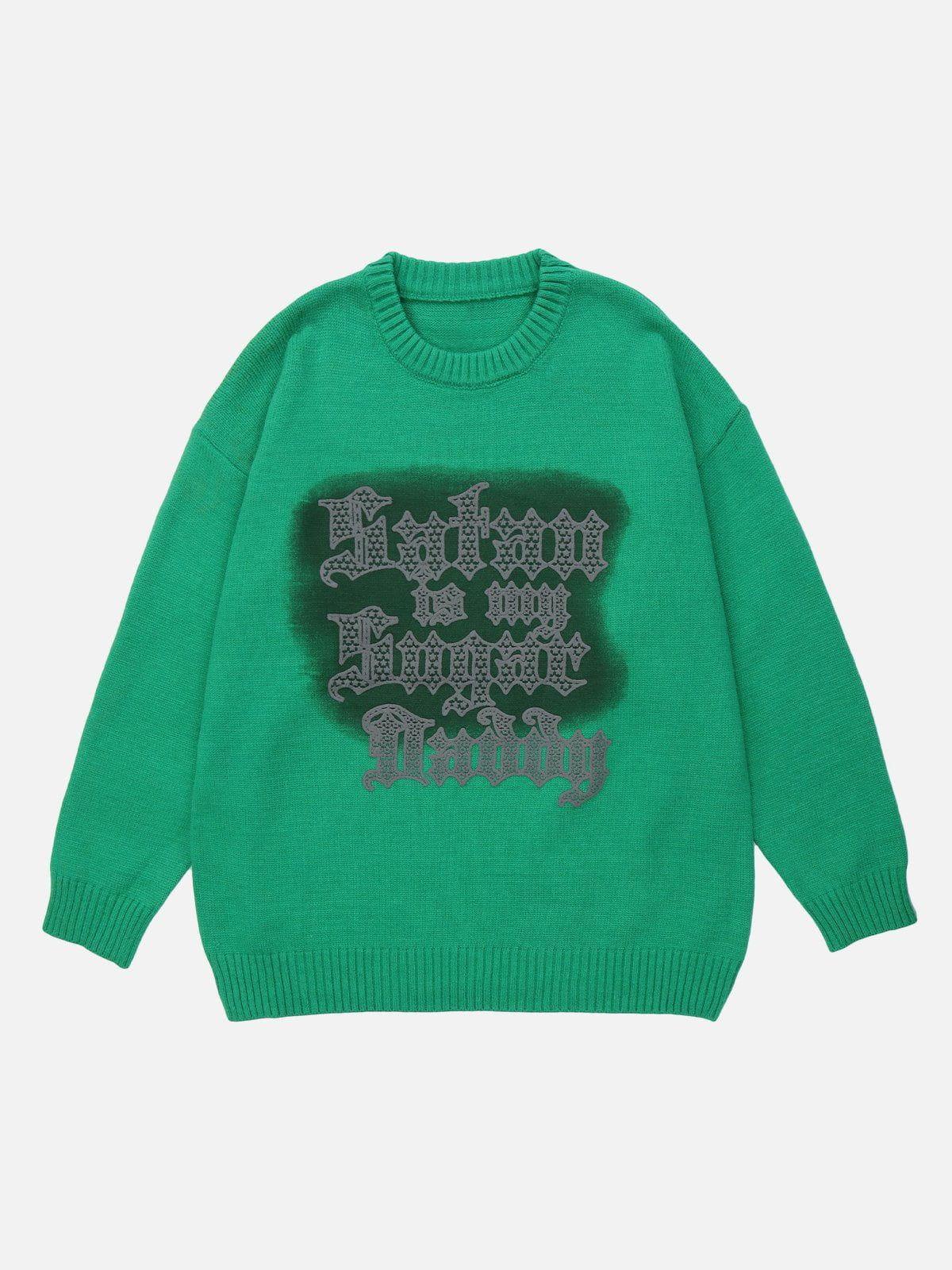 1984® - Embroidered Letter Print Sweater - 1984brand