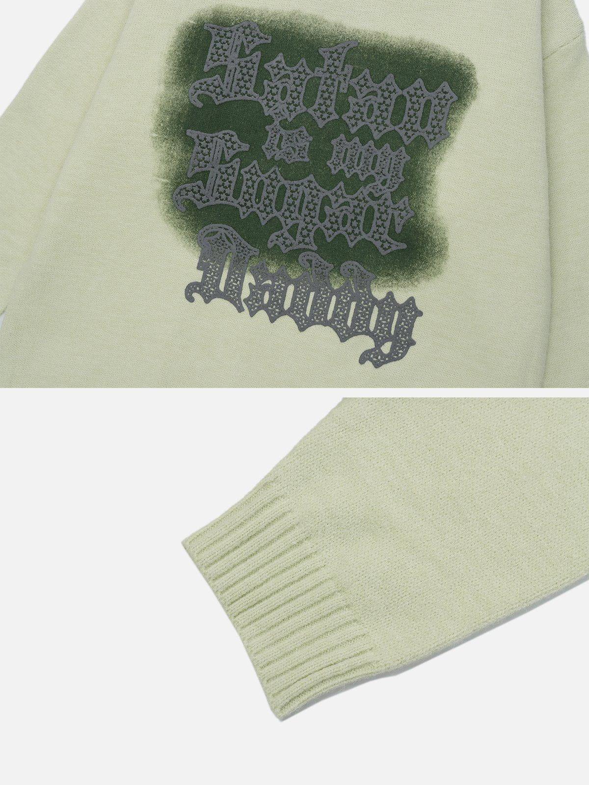 1984® - Embroidered Letter Print Sweater - 1984brand