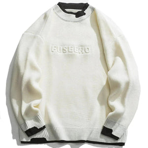 1984® - Embroidered Letters Fake Two Knit Sweater - 1984brand