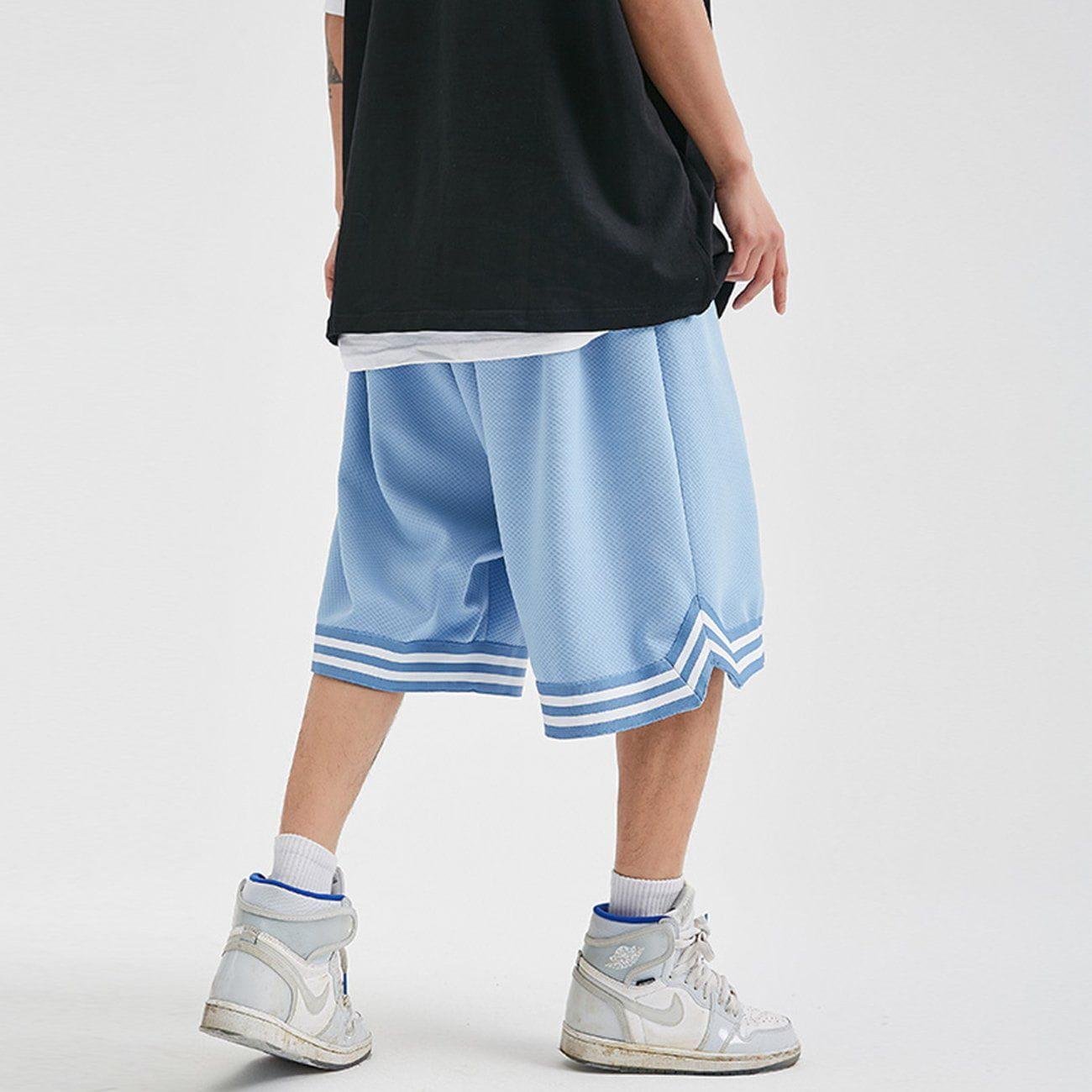 1984® - Embroidered Letters Striped Drawstring Shorts - 1984brand