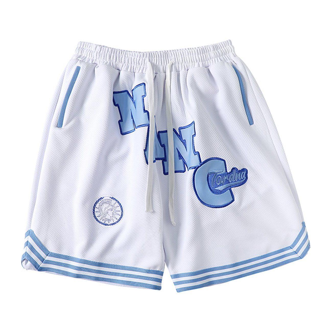 1984® - Embroidered Letters Striped Drawstring Shorts - 1984brand