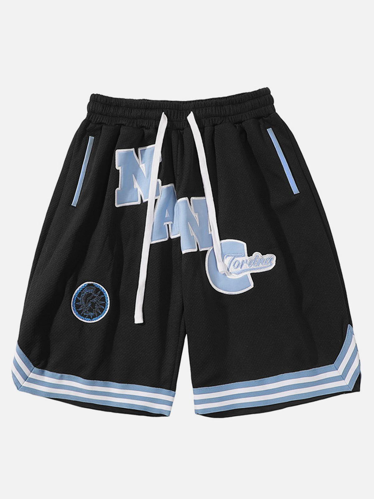 1984® - Embroidered Letters Striped Drawstring Shorts - 1984brand