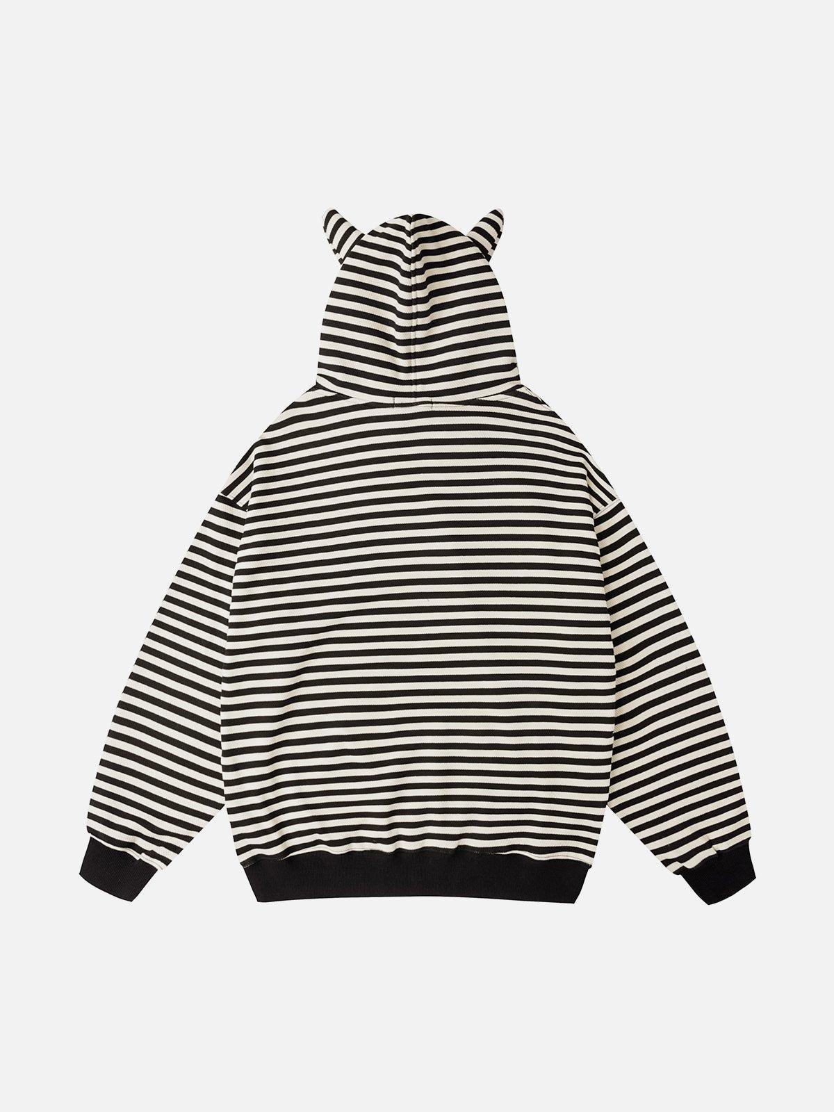 1984® - Embroidered Striped Zipper Hoodie - 1984brand