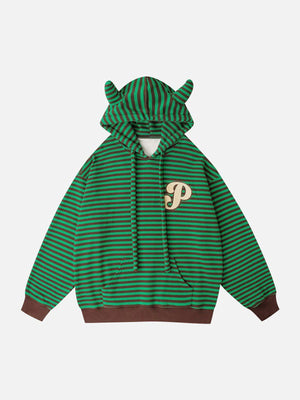 1984® - Embroidered Striped Zipper Hoodie - 1984brand