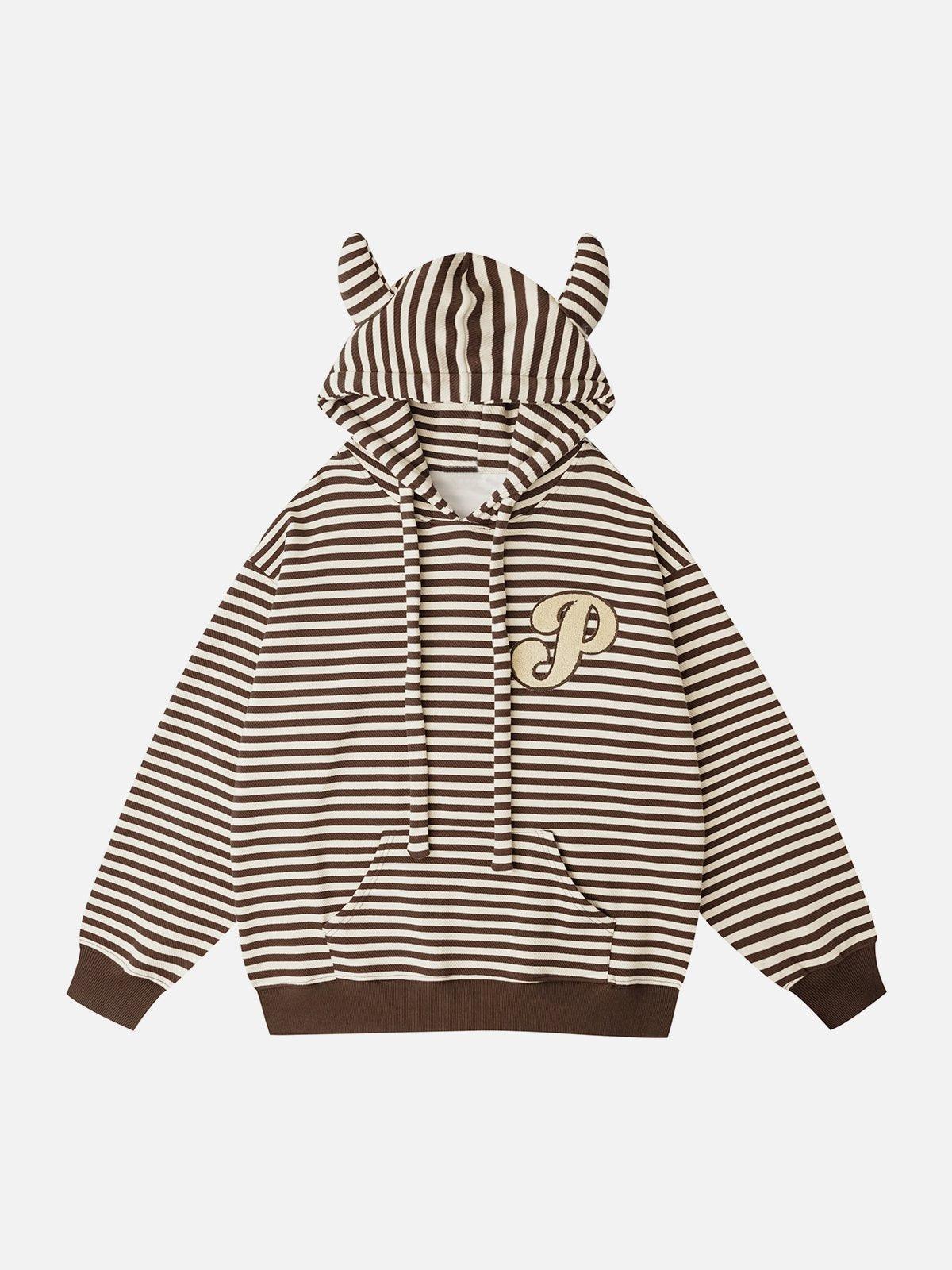 1984® - Embroidered Striped Zipper Hoodie - 1984brand