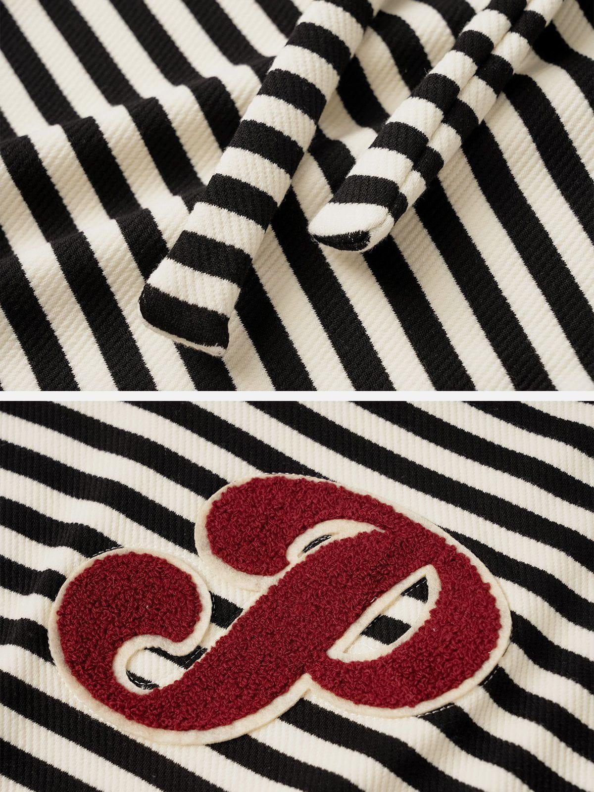 1984® - Embroidered Striped Zipper Hoodie - 1984brand