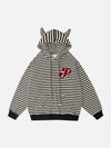 1984® - Embroidered Striped Zipper Hoodie - 1984brand