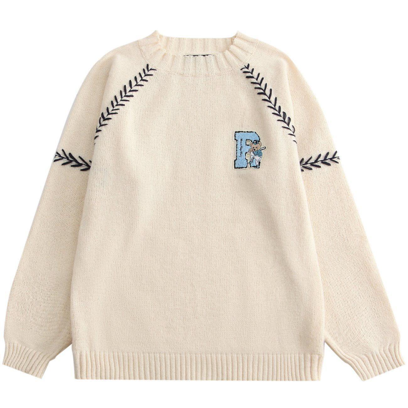 1984® - Embroidery Bear Knit Sweater - 1984brand