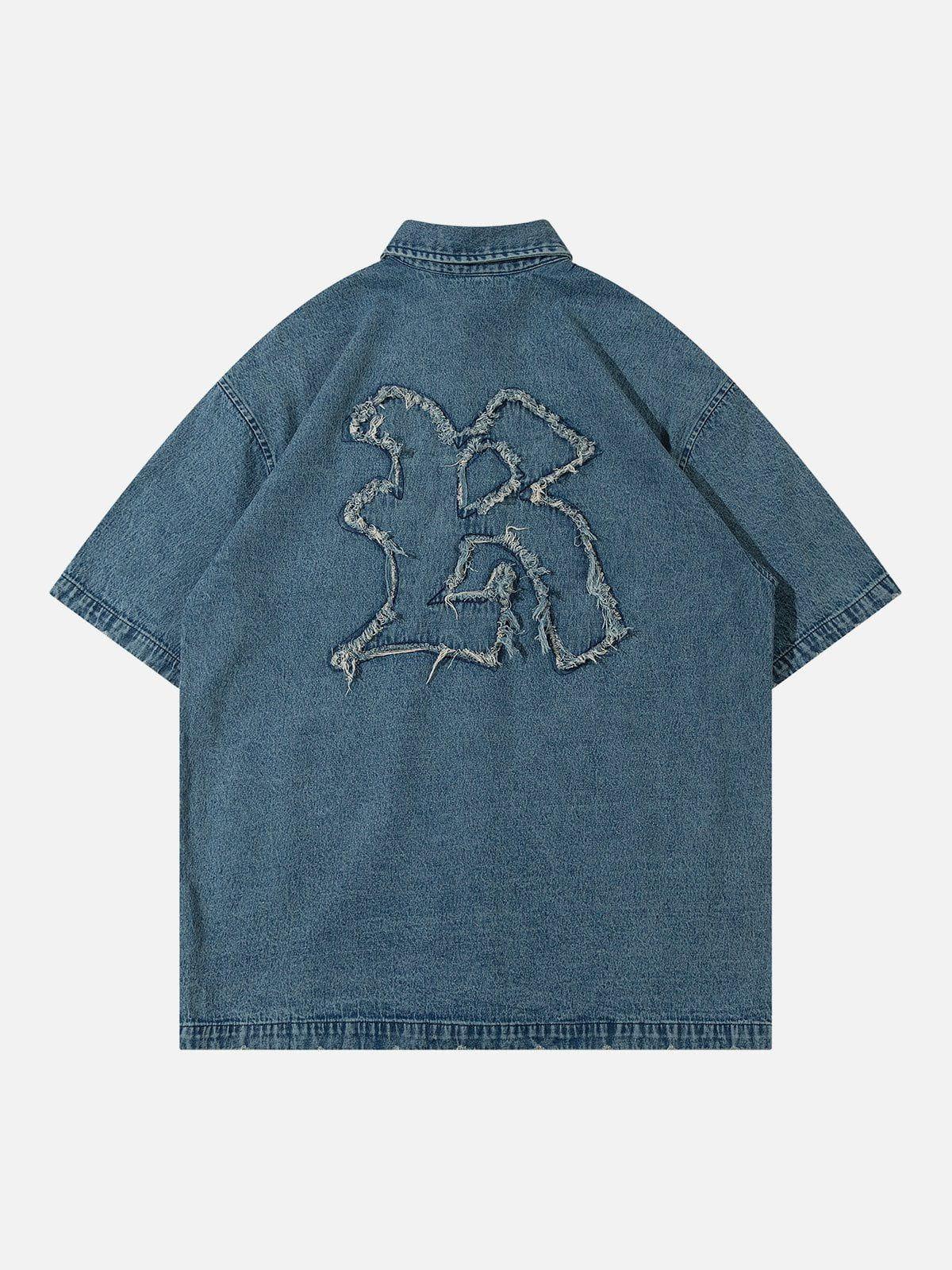 1984® - Embroidery Denim Short Sleeve Shirts - 1984brand