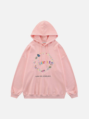 1984® - Embroidery Flower Butterfly Circle Hoodie - 1984brand
