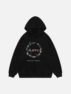 1984® - Embroidery Flower Butterfly Circle Hoodie - 1984brand