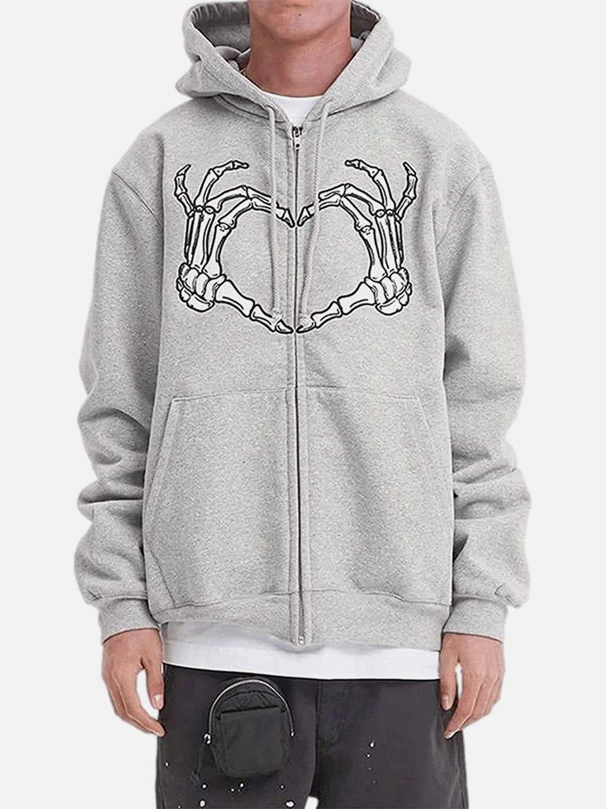 1984® - Embroidery Heart Skeleton Hoodie - 1984brand