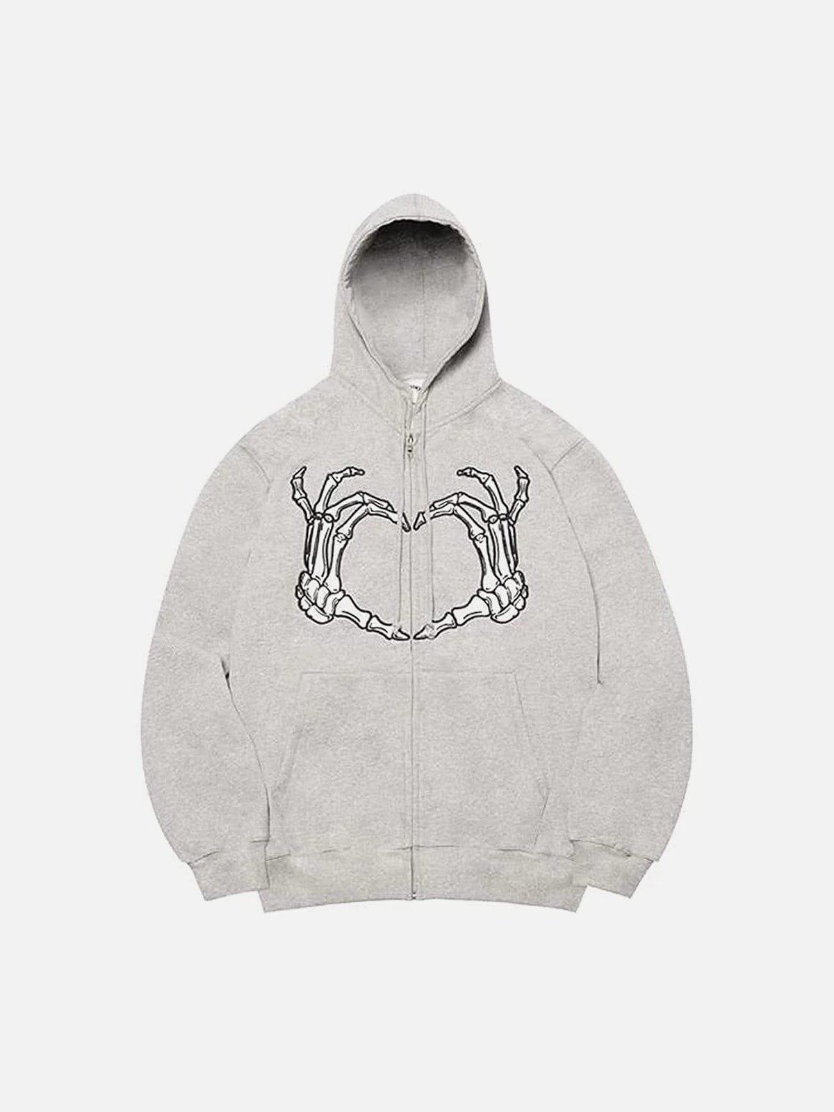 1984® - Embroidery Heart Skeleton Hoodie - 1984brand