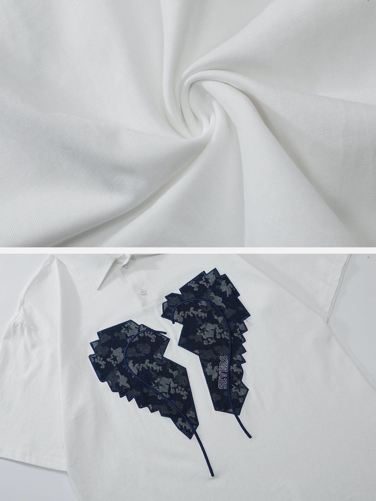 1984® - Embroidery Split Heart Short Sleeve Shirts - 1984brand