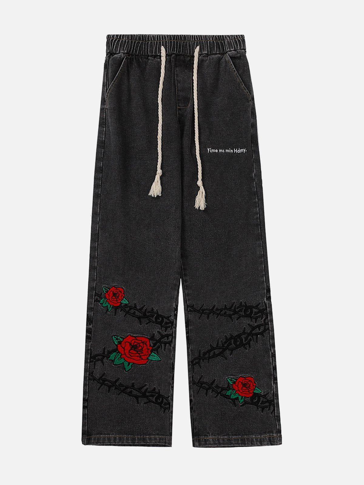 1984® - Embroidery Thorns Rose Jeans - 1984brand