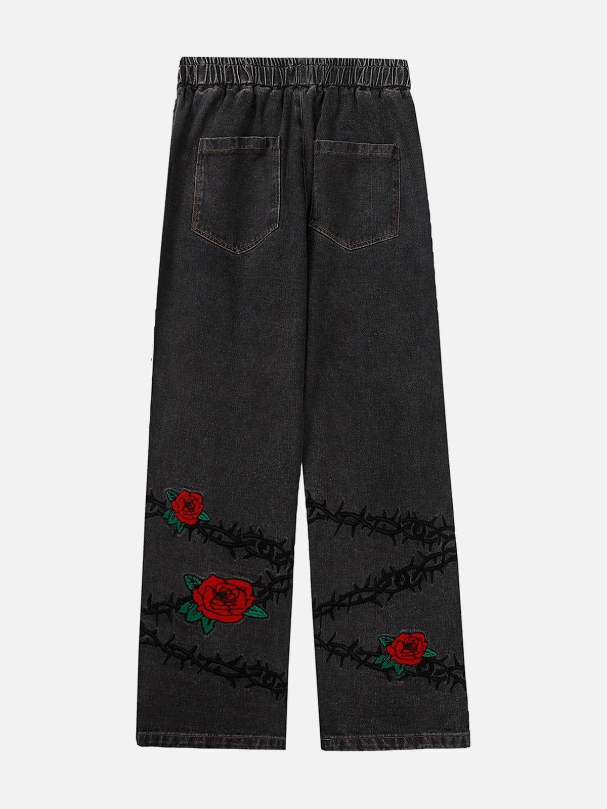 1984® - Embroidery Thorns Rose Jeans - 1984brand