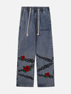 1984® - Embroidery Thorns Rose Jeans - 1984brand