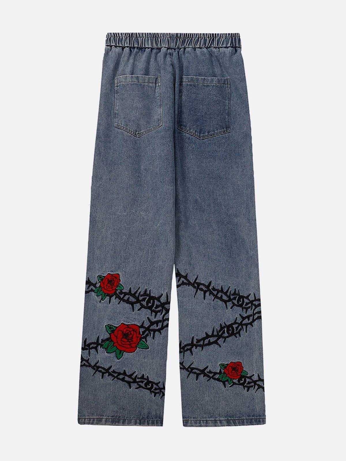 1984® - Embroidery Thorns Rose Jeans - 1984brand