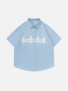 1984® - Flocked Letter Necklace Design Short Sleeve Shirts - 1984brand