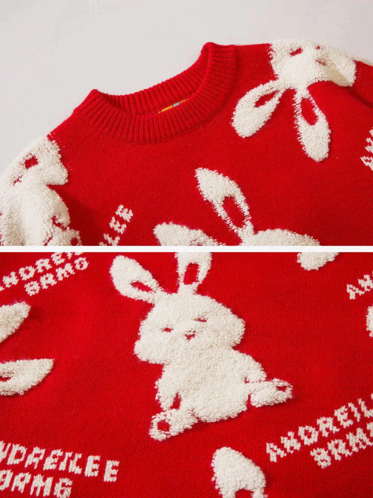 1984® - Flocked Rabbit Jacquard Sweater - 1984brand