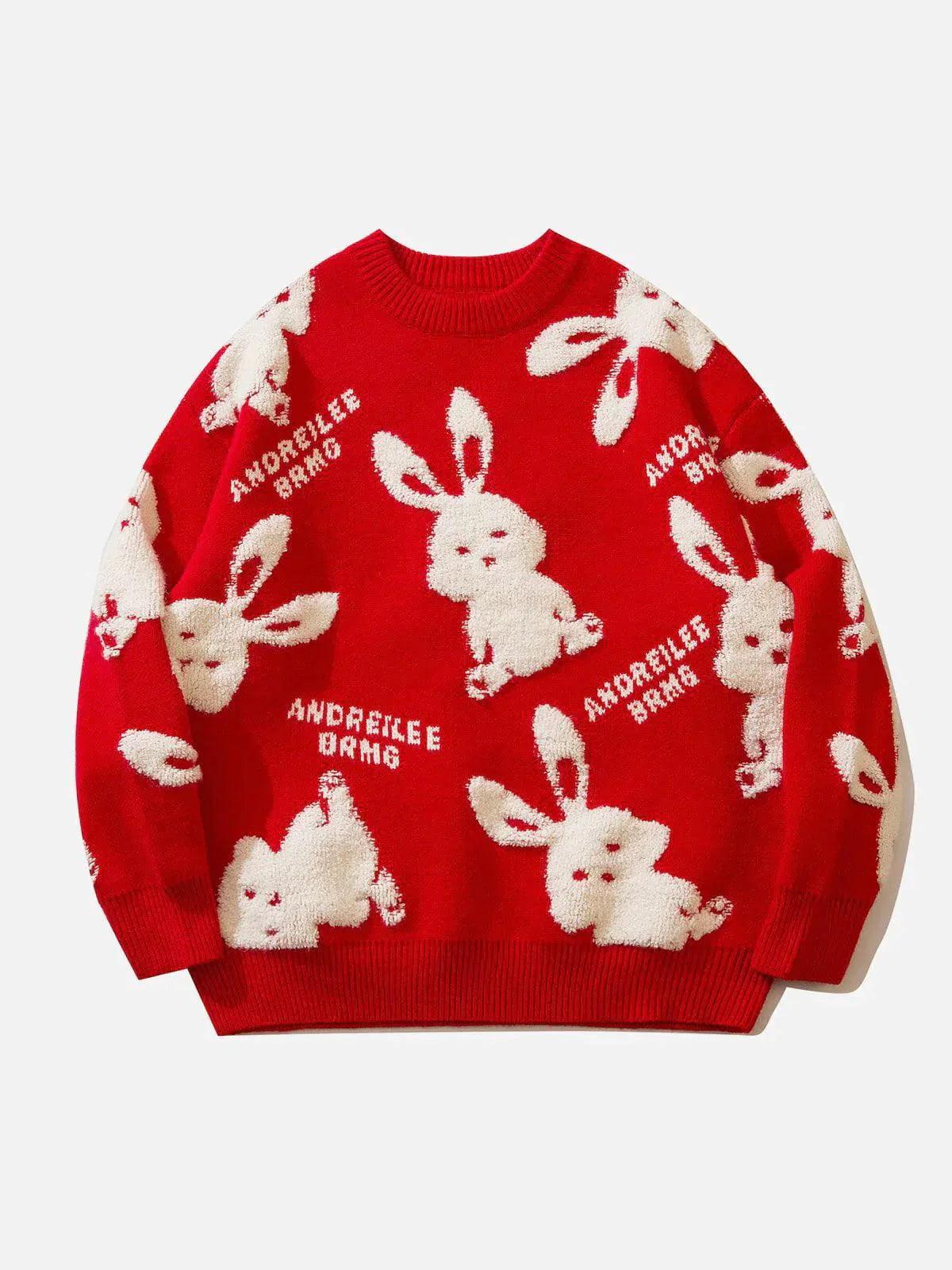 1984® - Flocked Rabbit Jacquard Sweater - 1984brand