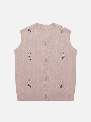 1984® - Floral Embroidered Sweater Vest - 1984brand
