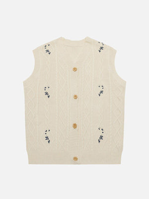 1984® - Floral Embroidered Sweater Vest - 1984brand