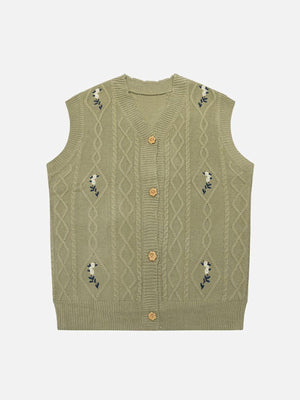 1984® - Floral Embroidered Sweater Vest - 1984brand