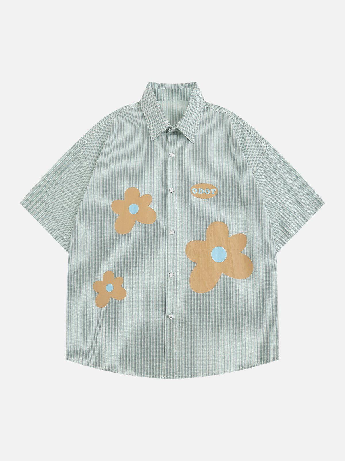 1984® - Flower Applique Short Sleeve Shirts - 1984brand